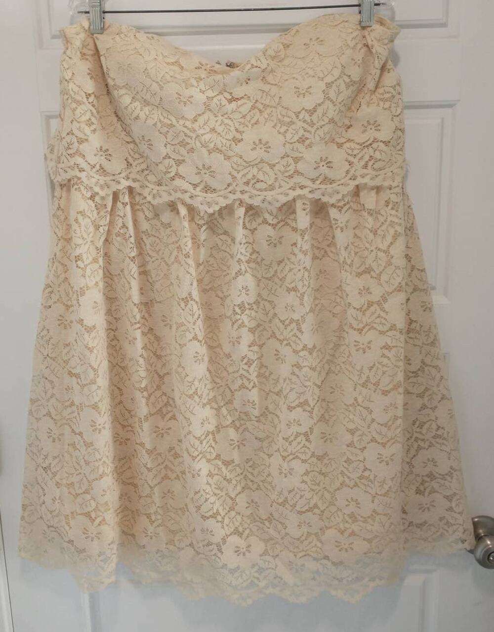 Perfectly Priscilla Cream Lace Off The Shoulder Dress NWT Womens Size 2XL